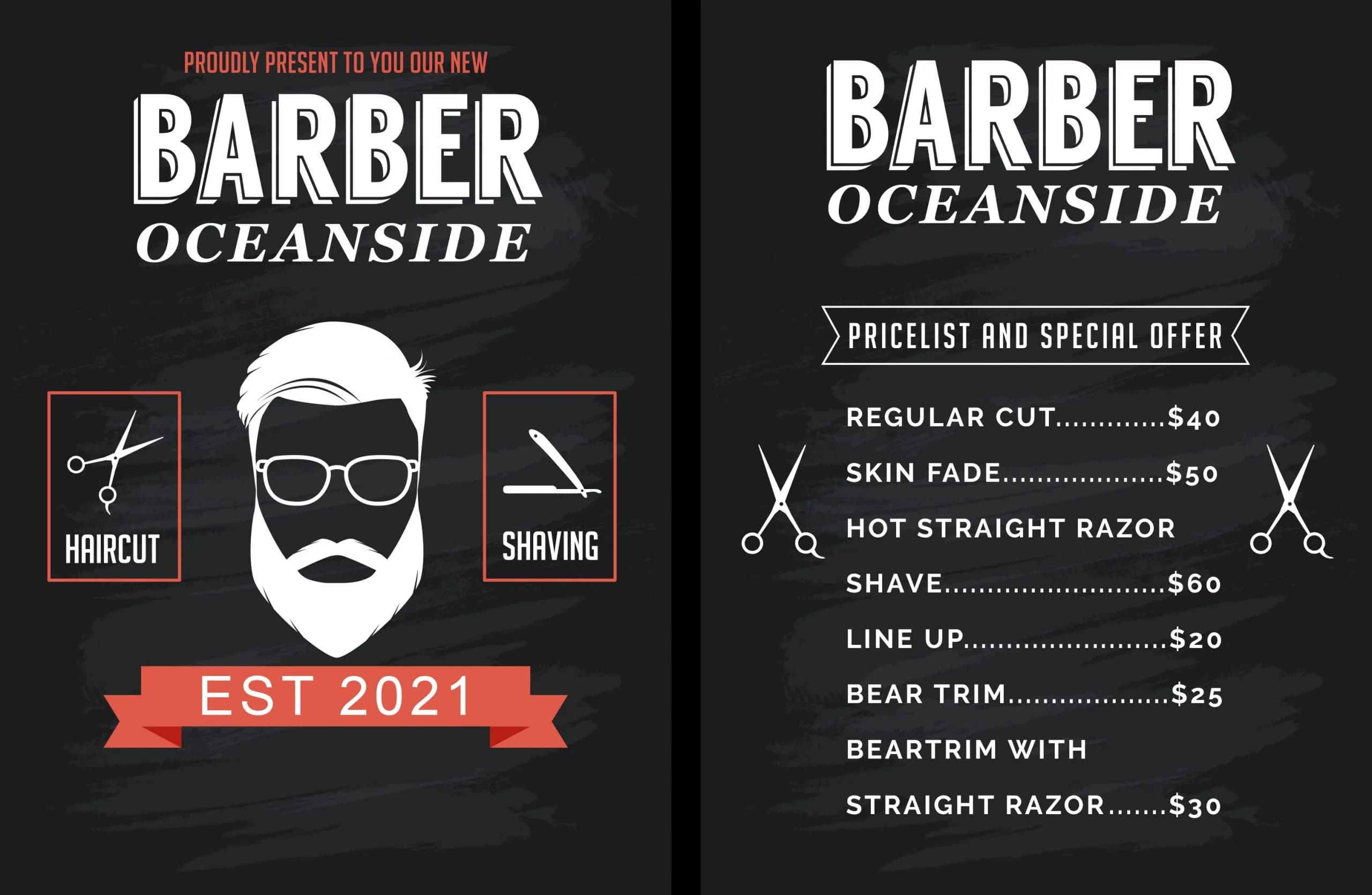 Barber Price Menu