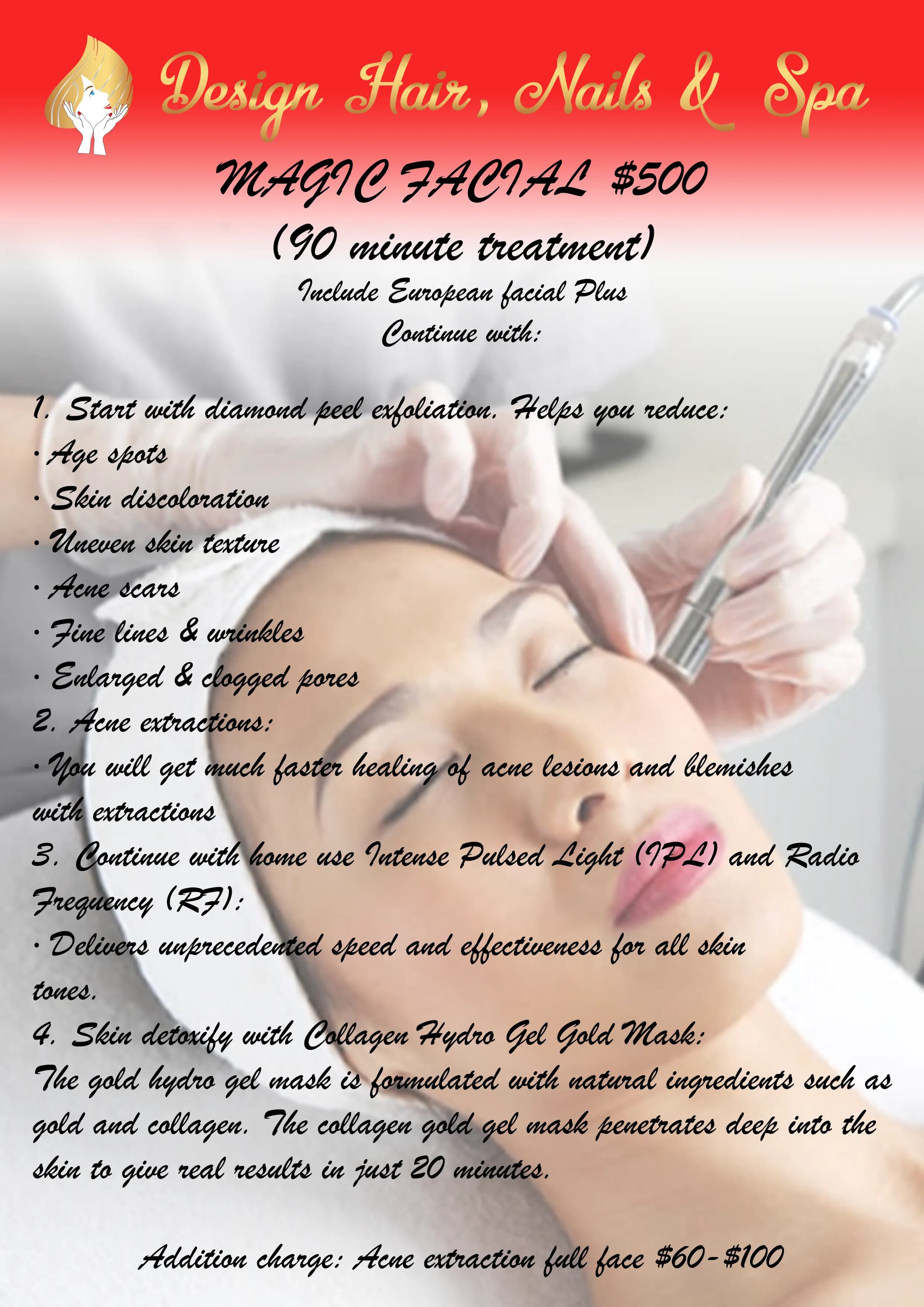 Facial Price Menu